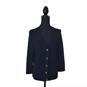 Harold's | Black V-neck Button Front Cardigan Size Large b27#19